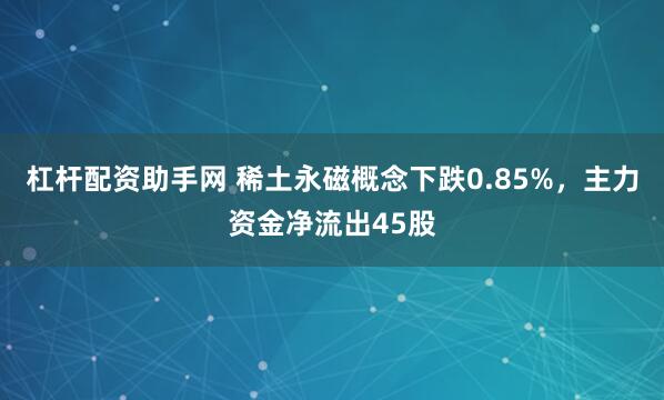杠杆配资助手网 稀土永磁概念下跌0.85%，主力资金净流出45股